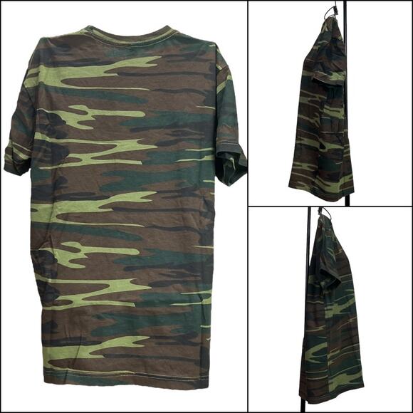 Code Five Crew Neck T-Shirt Top Adult  Medium Green Woodland Camouflage Short Sl - Picture 2 of 10